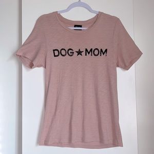 BLANK PAIGE “dog mom” round neck cap sleeve T-shirt